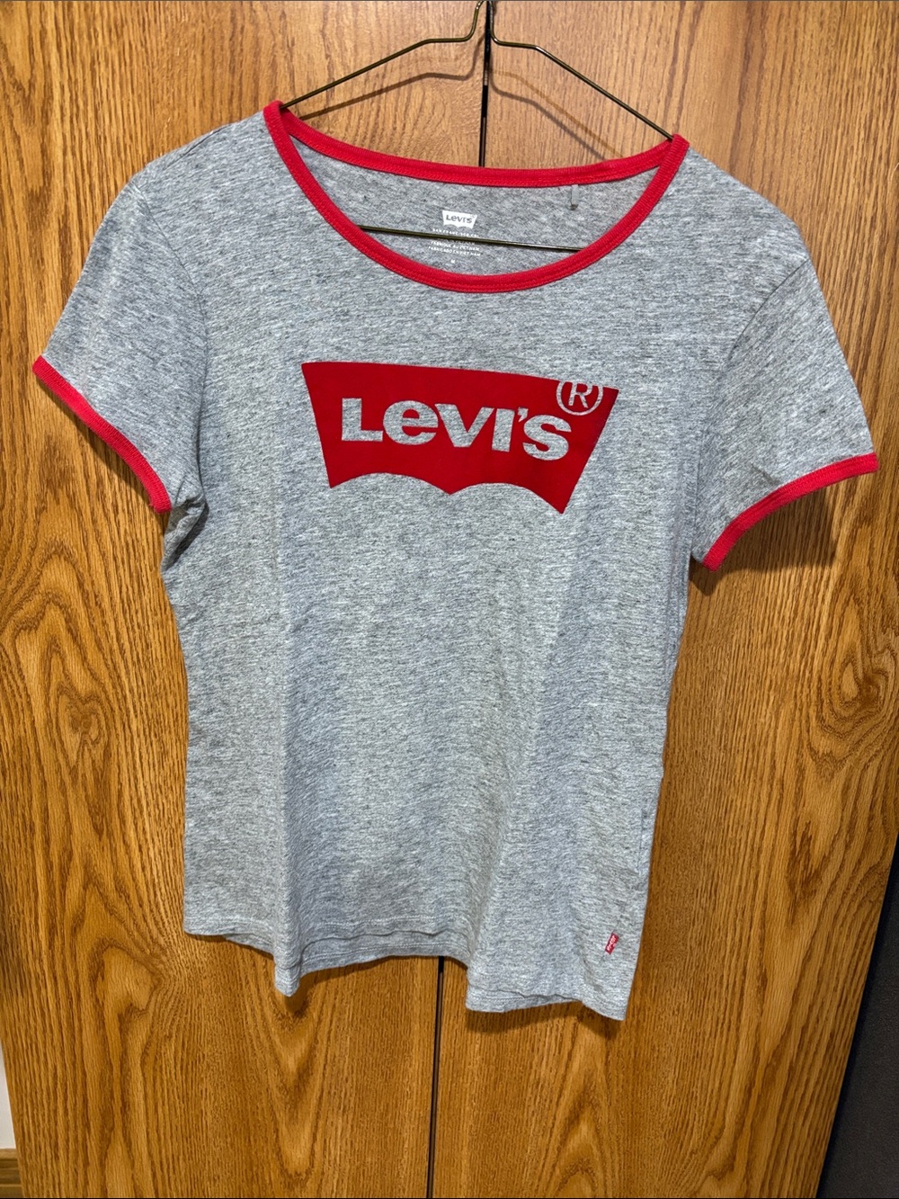 Levi's Grey Tee with Red Trim and Logo